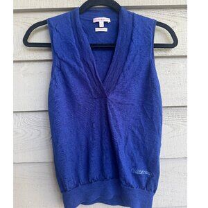 Peter Millar 100% Cashmere V-Neck Vest Blue S